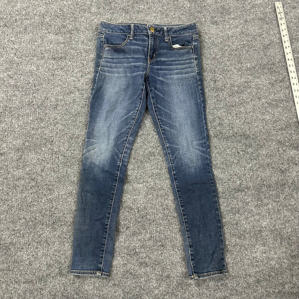 American Eagle Jeans Womens Size 8 Blue Super Stretch Skinny Denim Slim Fit